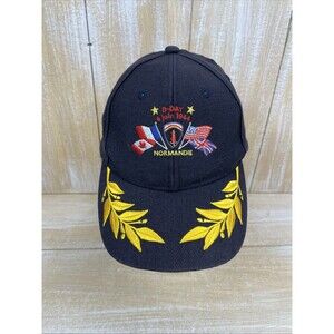 WW2 Veteran Normandie D-Day Cap Hat Navy Blue Strapback